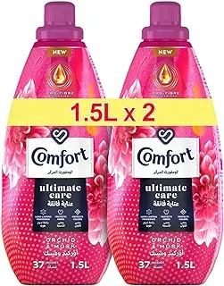 COMFORT Concentrated Fabric Softener, Orchid & Musk, for long lasting fragrance, 2 x 1.5L