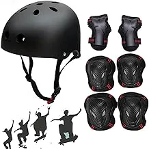 Arabest Kids Helmet Pad Set, Adjustable Kids Bike Skateboard Accessories Helmet Knee and Elbow Pads Wrist Guards, Protective Gear Set for Girls Boys Bicycle Bike Roller Scooter Sport