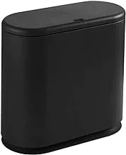 Kitchen Trash Bin with Press Type Lid, NANAO 10 Liter /2.4 Gallon Rectangular Recycle Bins, Plastic Waste Bin, Bins for Home and Offices, Garbage Storage Barrels with Press Top Lid (Black)