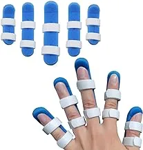 مجموعة جبيرة إصبع القدم من فوتسي هوم مكونة من 5 دعامة للأصابع المكسورة تدعم مثبت إصبع المطرقة للبالغين والأطفال تثبيت مفاصل الأصابع - 3 مقاسات