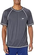 Speedo Men's Uv Swim Shirt Short Sleeve Loose Fit Easy Tee-Discontinued