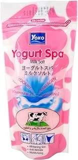 Yogurt Spa Milk Salt Whitening Enriched Vitamin E, B3, AHA Body Skin Care Net Wt 300 G (10.58 Oz) Yoko Brand X 4 Bags