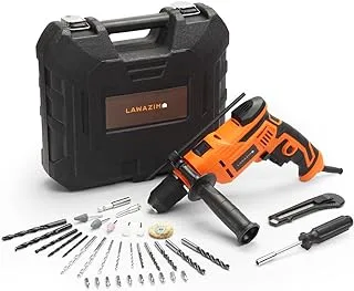 Lawazim Impact Drill Set | Corded Electric Hammer Drill with 710W 3200RPM, Variable Speed, Drill Bits for Home Improvement, DIY, Steel, Masonry, Wood