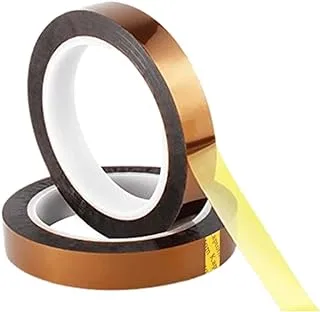 2 Rolls × 30m Long Gold Finger High Temperature Resistant Tape Polyimide Tape Multi Size Pet Anti Static Lithium Battery Insulation Tape (15mm)