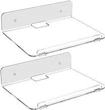 2 Pack Acrylic Floating Shelves for Wall, Wall Mounted Hanging Display Shelves for Plants, Adhesive Wall Display Shelf Stand, Adhesive Shelf for Bedroom, Picture Toy Clear Display Shelf(8 x 6 Inch)