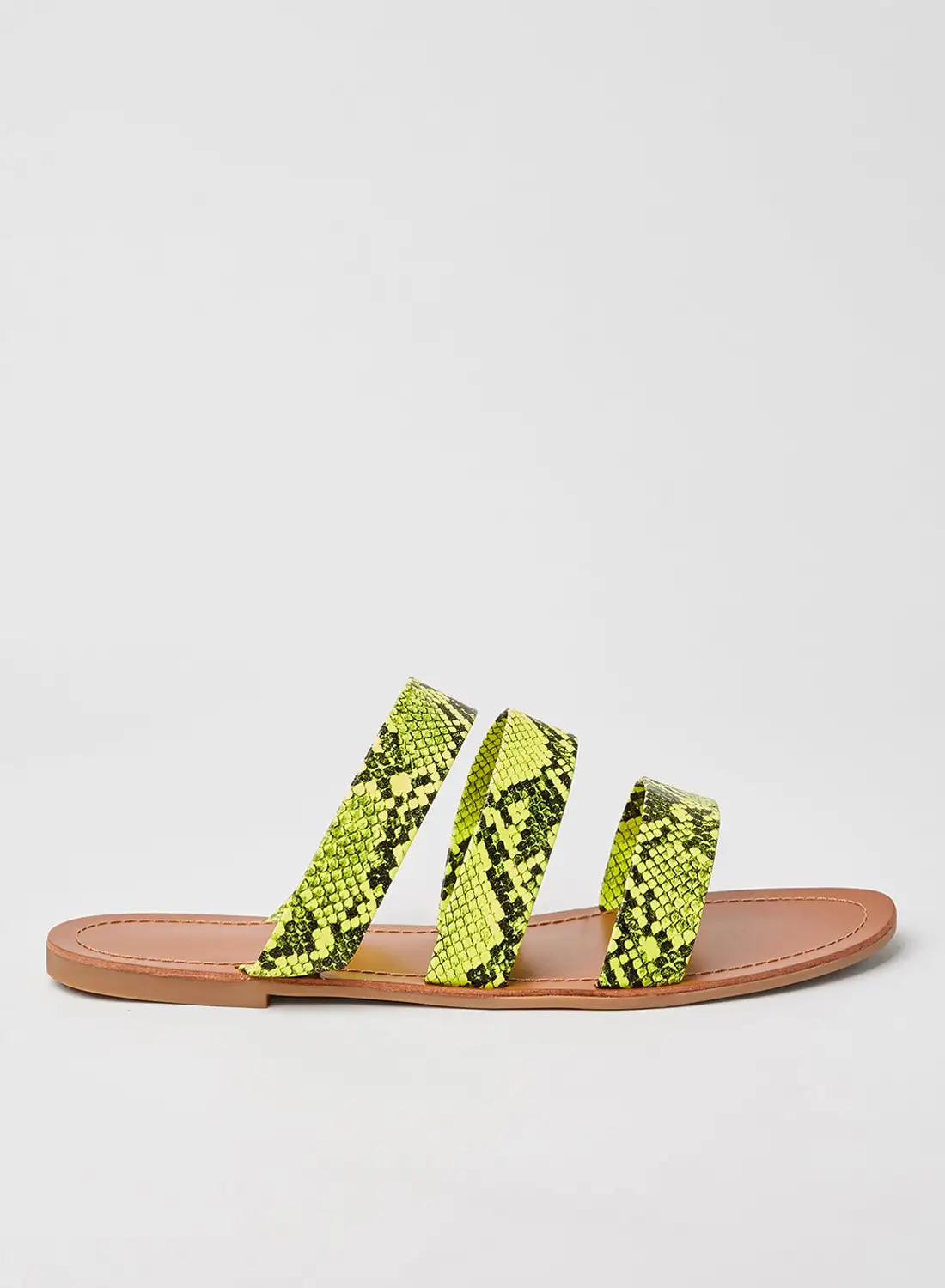 Aila Comfortable Wear Flat Slides Green