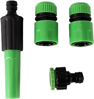Lawazim hose connector set 4 Piece | Quick Connectors, Garden Plastic Water Hose Quick Connect | Thread Fitting Kit for Garden Hose, Sprinkler and Nozzle