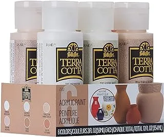 FolkArt Terra Cotta Acrylic Paint Set, Essentials 6 Piece DIY Terra Cotta Acrylic Paint Kit Featuring 6 FolkArt Colors For DIY Indoor & Outdoor Multi-Surface Craft Projects, 7592