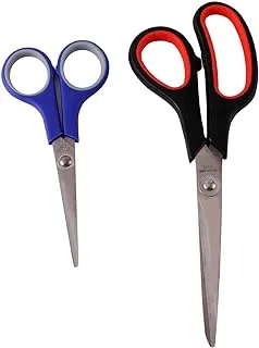 Lawazim Scissors -8.5-inch and 5.5-inch- Precision Pointed Tip Utility Scissors with Soft Grip Ambidextrous Design - DIY Craft Sewing Office Household Kitchen on Paper Fabric Plastic Leather Rubber