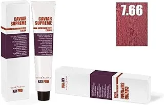 KayPro Caviar Supreme Ammonia-Free Permanent Hair Color Cream 100 ml, 7.66 Medium Intense Red Blond