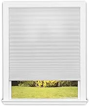 Redi Shade No Tools Easy Lift Trim-at-Home Cordless Pleated Light Filtering Fabric Shade White, 30 Inch x 64 Inch, (Fits windows 19 in - 30 in)