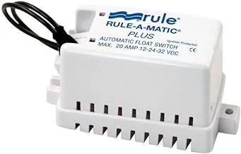 Rule 40A Rule-A-Matic Plus Bilge Pump Float Switch, 12, 24 or 32 Volt, Moisture Tight Seals, White, Small