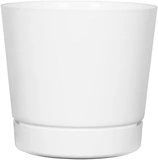 Novelty Majestic Full Depth Round Cylinder Pot, Glossy White, 8-Inch (10082)