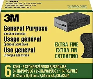 3M CP000-6P-CC Extra Fine Grit, 3-3/4 in x 2-5/8 in, Black, 6 Count