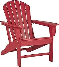 Signature Design by Ashley Sundown Treasure Outdoor Patio HDPE Weather Resistant Adirondack Chair, Red