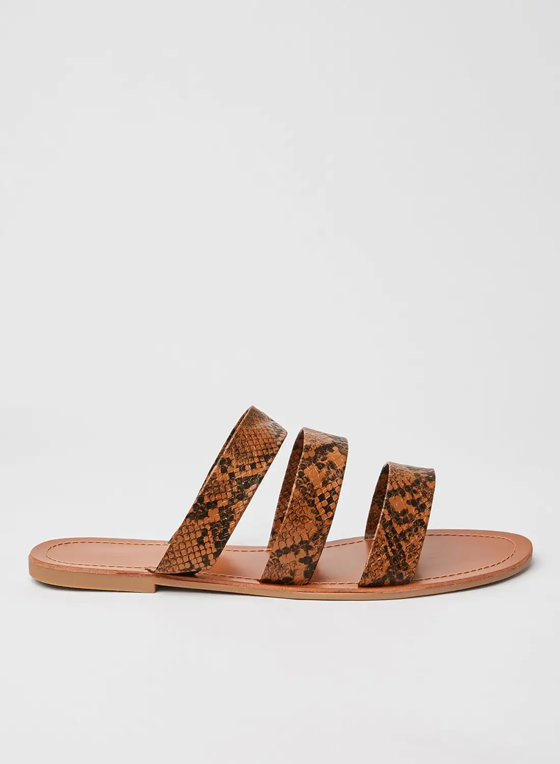 Aila Comfortable Wear Flat Slides Brown