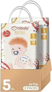Hibobi Airthin Diapers, Size 5(XL), 12-17kg, 50 Diapers