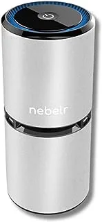 Nebelr Car Air Purifier Ionizer - 10 Million Negative Ions - Kills 99.9% Viruses - Removes PM2.5 & Dust - Portable Air Purifier - Designed in Japan (Silver Chalice)
