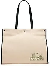 LACOSTE NF4188TD L43 NATURAL SINOPLE ESTRAGON SHOPPING BAG COTTON/PU EXTERIOR:100% COTTON