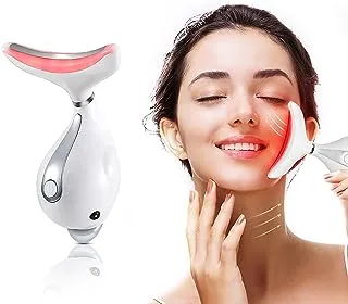Face Massager Anti Aging Neck Eye Massager, 3 Modes Heat High Frequency Vibration Anti Wrinkles Facial Device for Skin Tightening & Lifting, Micro-Current Neck Protector USB Rechargeable