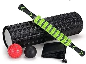 Sky Touch 5 In 1 Fitness Foam Roller Set With Muscle Roller Stick And Massage Balls For Physical Therapy Pain Relief Myofascial Release Balance Exercise, Multicolour
