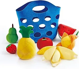 Hape Toddler Fruit Basket |Soft Pretend Food Playset for Kids, Fruit Toy Basket Includes Banana, Apple, Pineapple, Orange and More