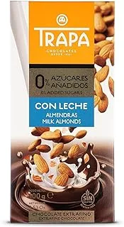 Trapa Sugar Free Milk Chocolate with Almonds 100g