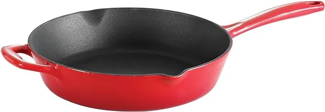 Tramontina Enameled Cast Iron Skillet | 10in Non-stick Frying Pan Grill Wok| Red.