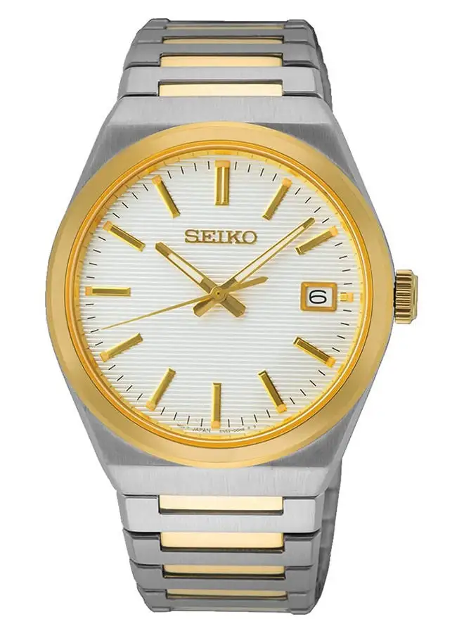 Seiko Men Analog Round Shape Stainless Steel Wrist Watch SUR558P - 38 Millimeter