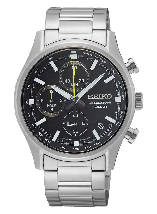 Seiko Men Analog Round Shape Stainless Steel Wrist Watch SSB419P - 39.5 Millimeter
