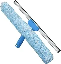 Unger Professional Window Cleaning Tool: 2-in-1 Microfiber Scrubber and Squeegee, 18