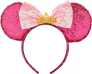 Mouse Ears Headbands Shiny Bows Mouse Ears Glitter Party Princess Decoration Cosplay Costume for Baby Kids Girls & Women