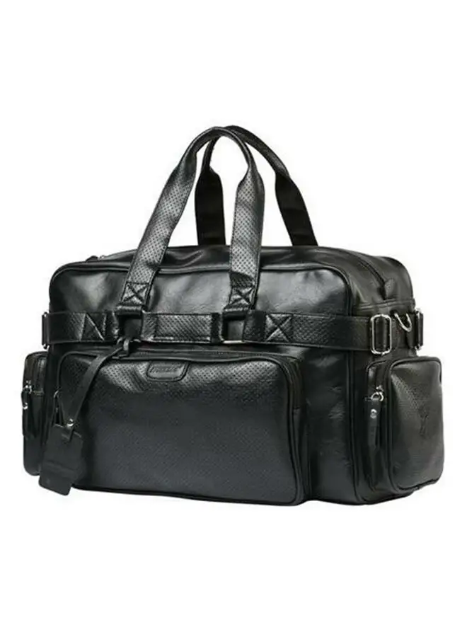 Generic Multi-Function Leather Travel Capacity Shoulder Bag Black