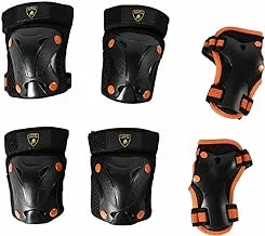 مجموعة أدوات حماية التزلج من لامبورجيني، مقاس X-Small، أسود/برتقالي