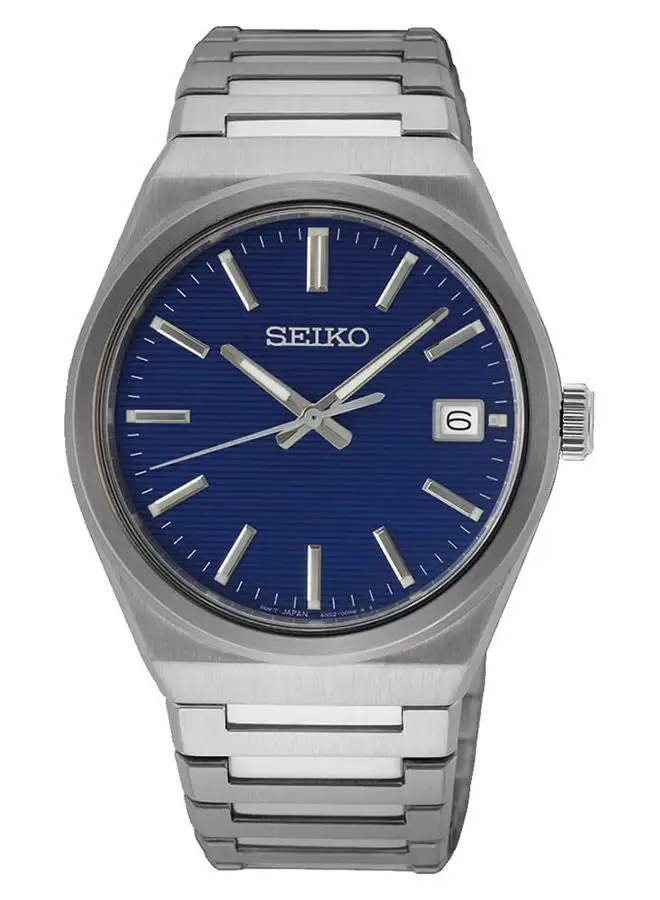 Seiko Men Analog Round Shape Stainless Steel Wrist Watch SUR555P - 38 Millimeter