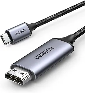 كابل يو جرين USB C إلى HDMI 2 متر، USB 3.1 نوع C Thunderbolt 3 إلى HDMI 4K 60 هرتز UHD محول متوافق مع سلسلة iPhone 15، iPad 10/Pro/Air/Mini، Samsung S23 Ultra/Galaxy Z، MacBook Pro، Dell XPS، Huawei P60 Pro