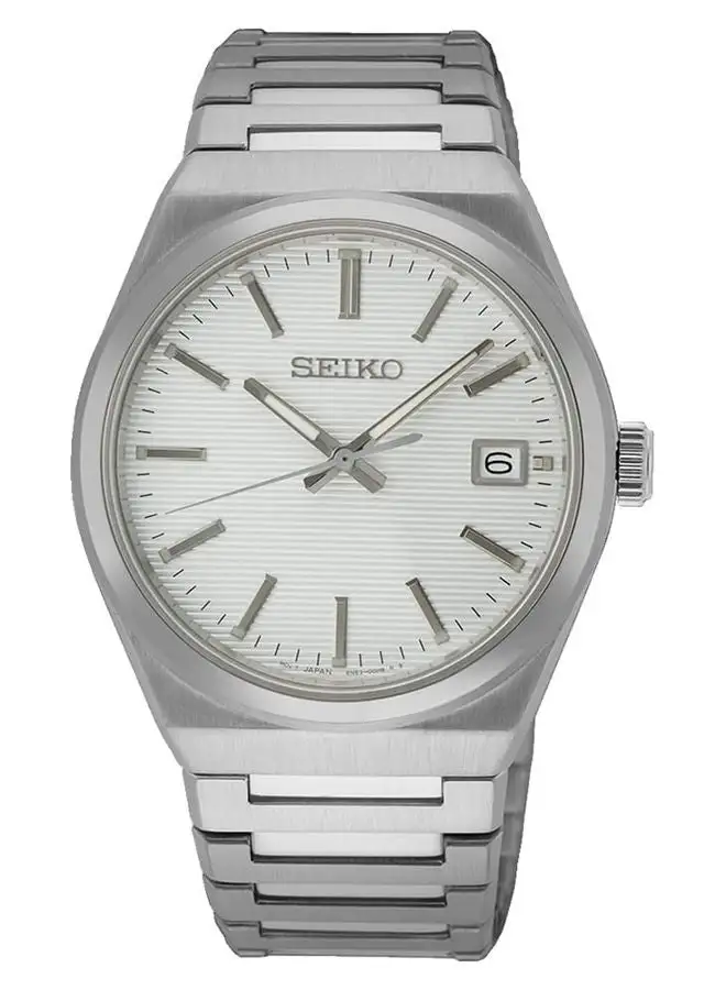 Seiko Men Analog Round Shape Stainless Steel Wrist Watch SUR553P - 38.9 Millimeter