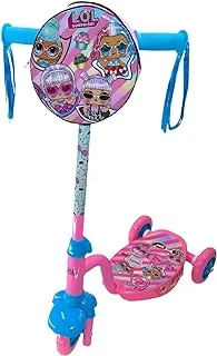 Mascube L.O.L Three Wheels Scooter for Kids, Blue/Pink