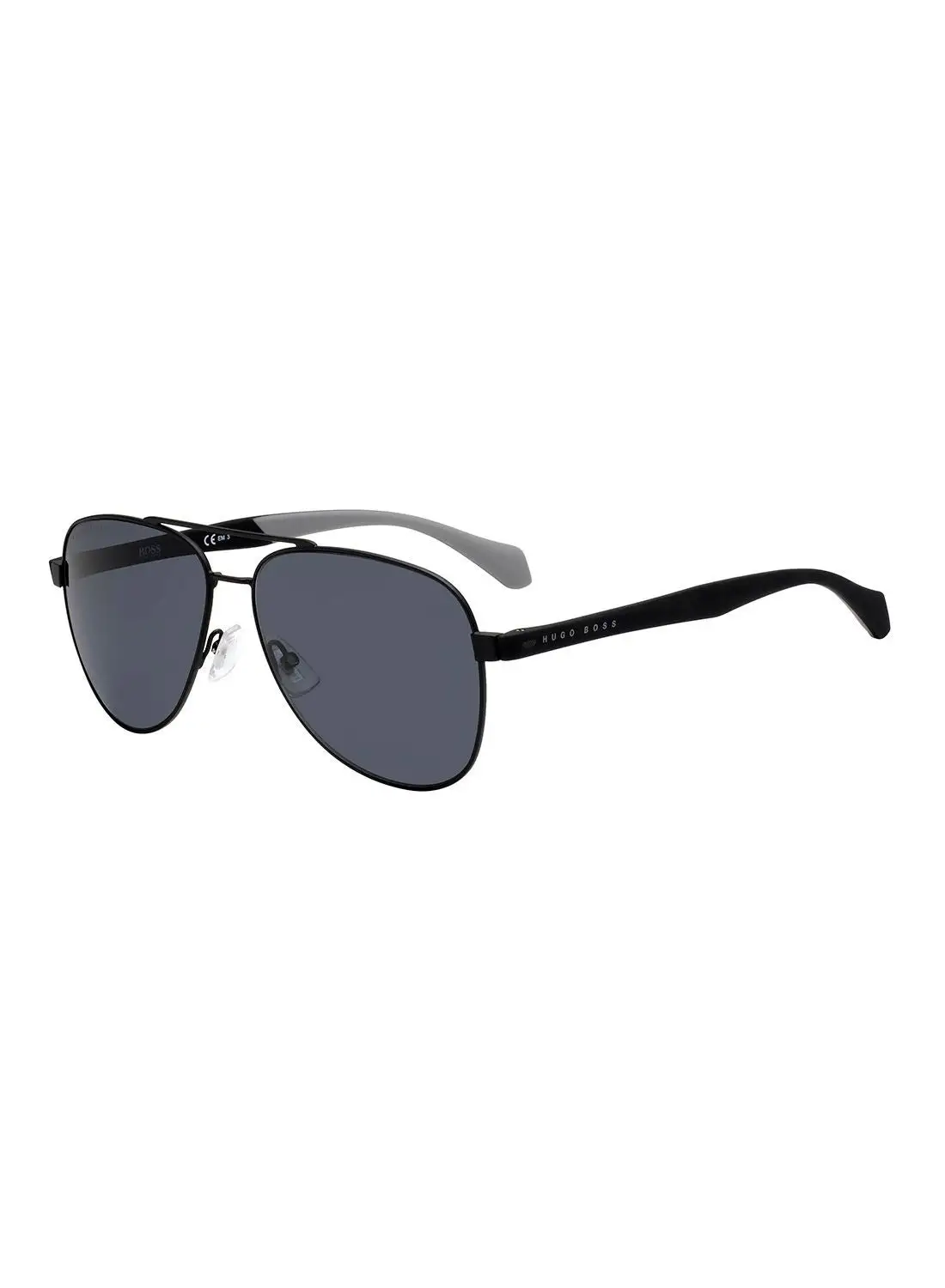 HUGO BOSS نظارة شمسية بايلوت للحماية من الأشعة فوق البنفسجية للرجال - Boss 1077/S Mtt Black 60 - مقاس العدسة: 60 ملم