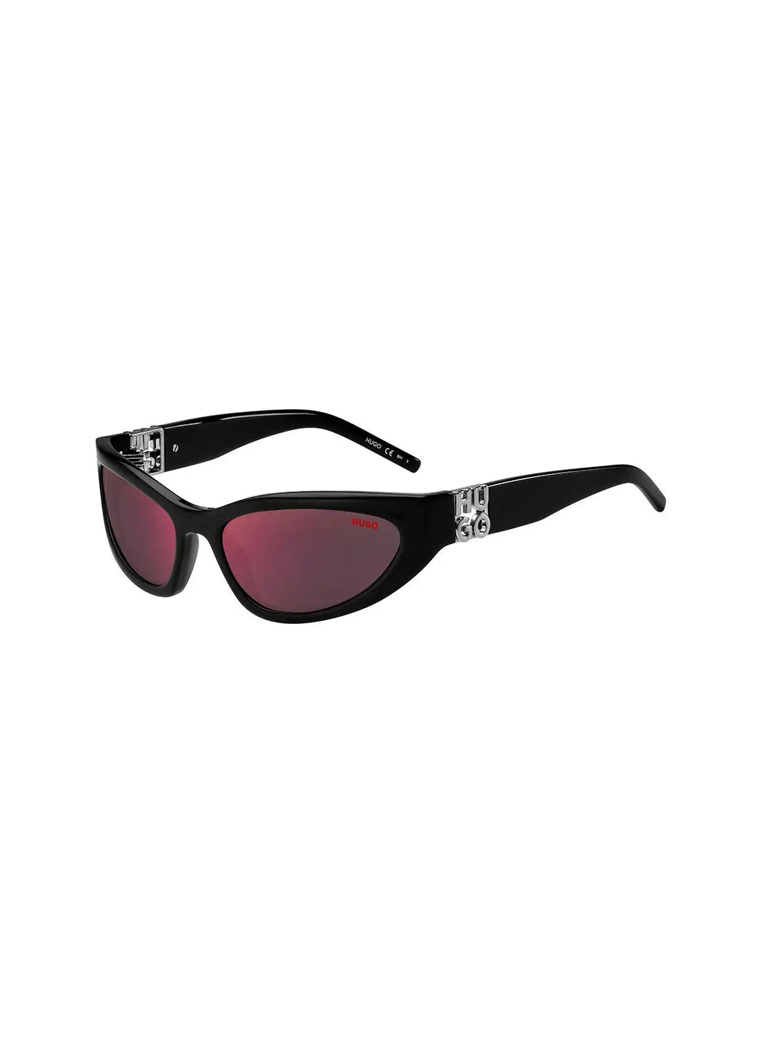HUGO نظارة شمسية للرجال بإطار عين القطة للحماية من الأشعة فوق البنفسجية - Hg 1255/S Black 59 - مقاس العدسة: 59 ملم