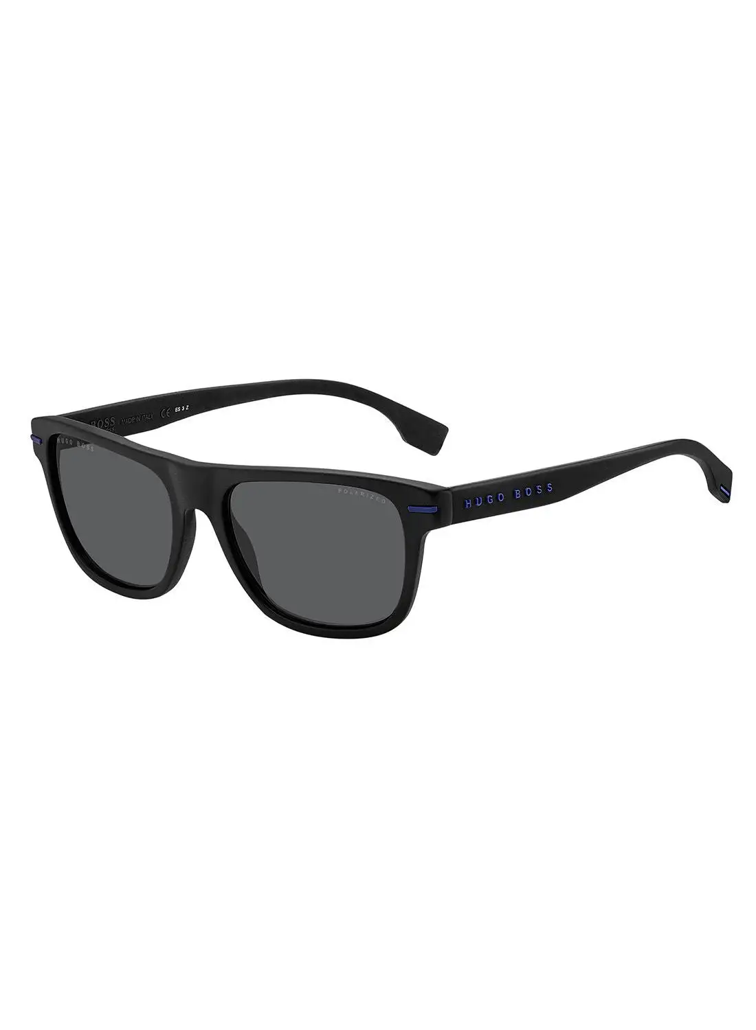 HUGO BOSS نظارة شمسية مربعة للرجال للحماية من الأشعة فوق البنفسجية - Boss 1322/S Mtblkblue 55 - مقاس العدسة: 55 ملم