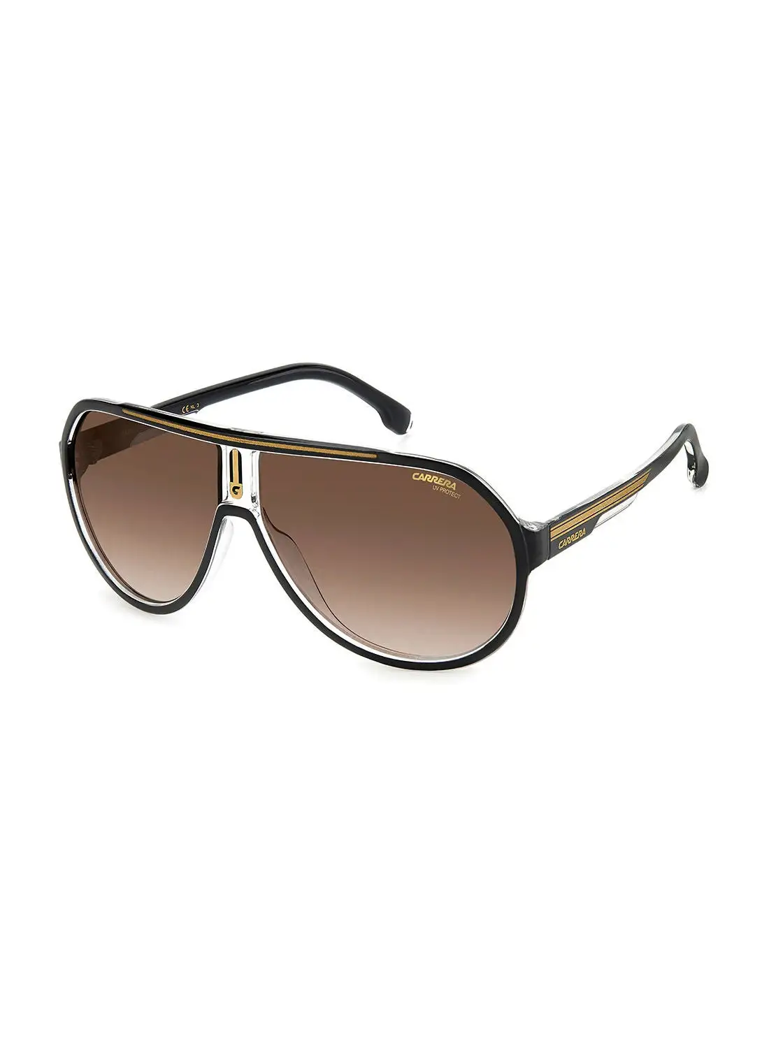 Carrera Men's UV Protection Pilot Sunglasses - Carrera 1057/S Black/Gold 64 - Lens Size: 64 Mm