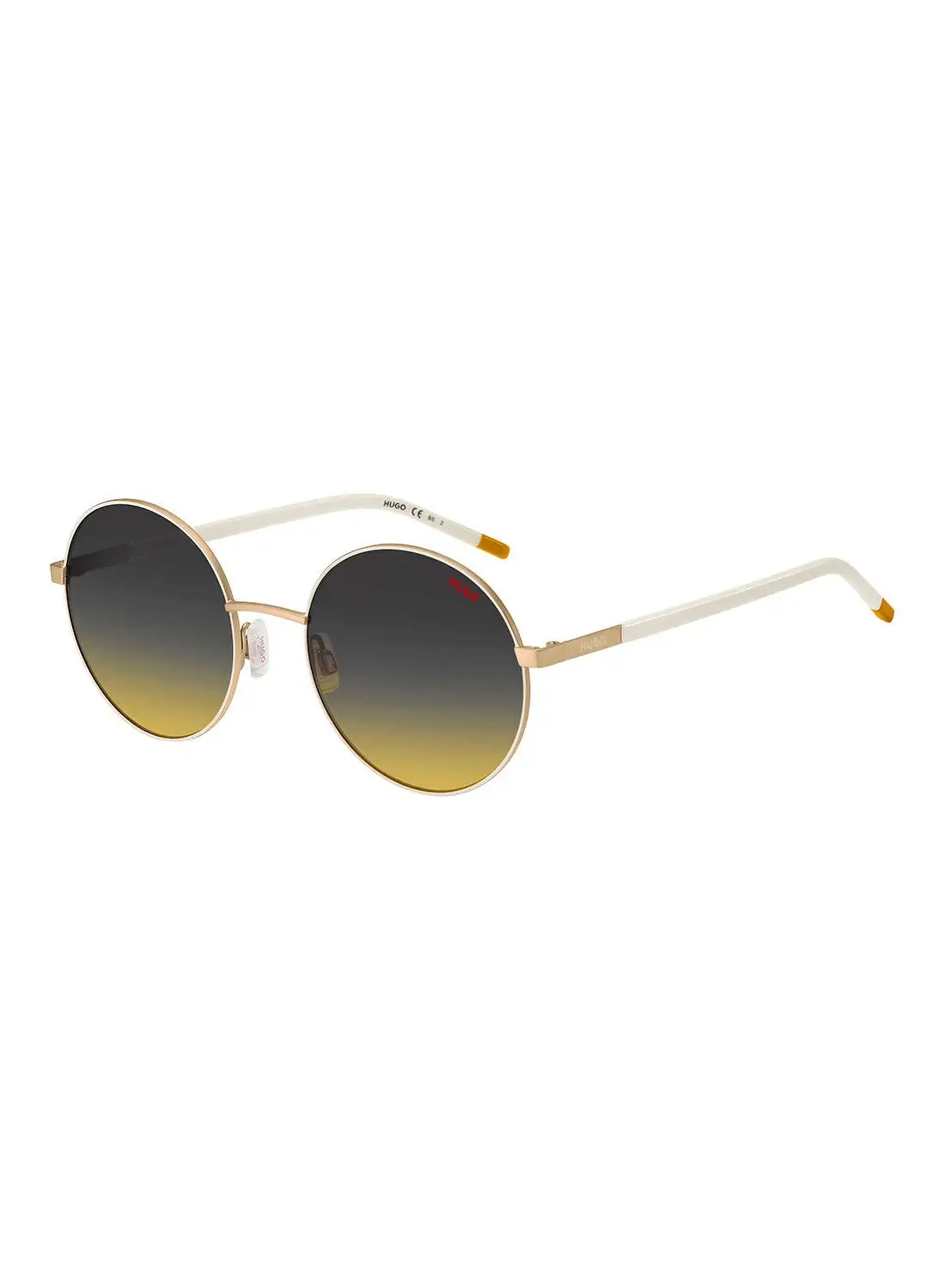 HUGO BOSS Women's UV Protection Round Sunglasses - Hg 1237/S Whit Gold 55 - Lens Size: 55 Mm