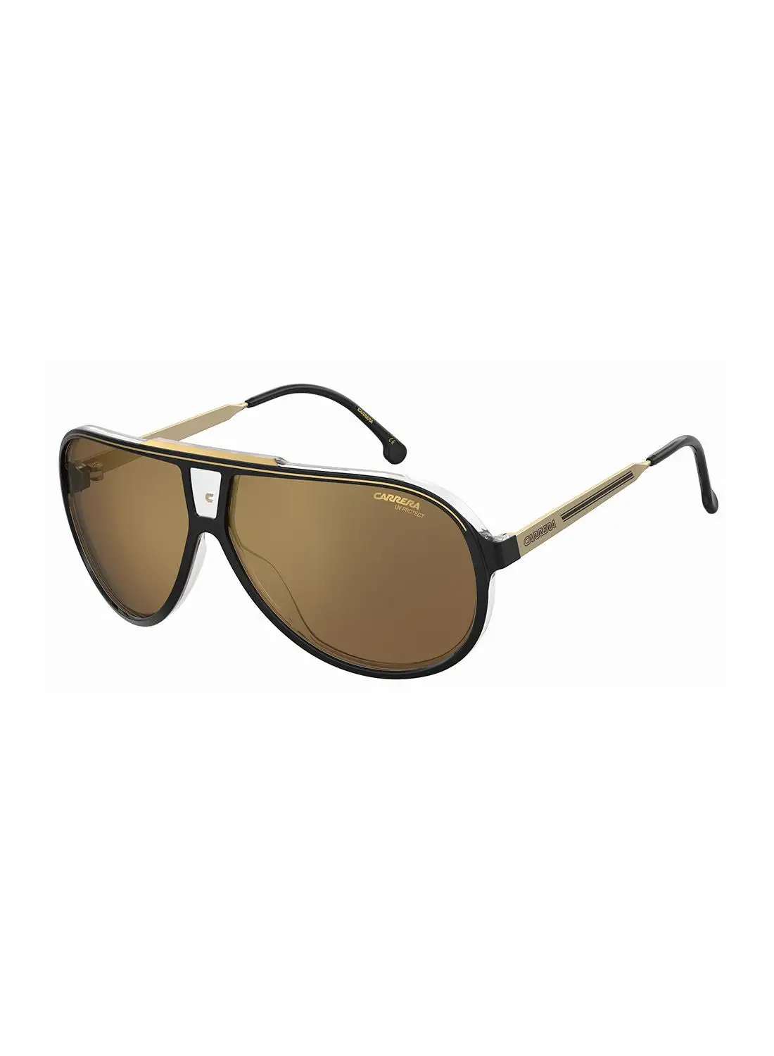 نظارة شمسية كاريرا للرجال للحماية من الأشعة فوق البنفسجية - Carrera 1050/S Blk Gold 63 - مقاس العدسة: 63 ملم