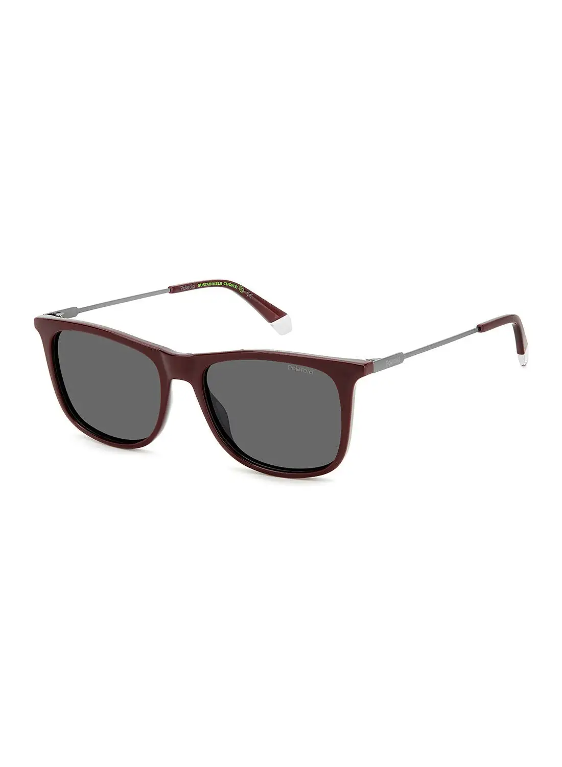 Polaroid Men's UV Protection Rectangular Sunglasses - Pld 4145/S/X Burgundy 55 - Lens Size: 55 Mm