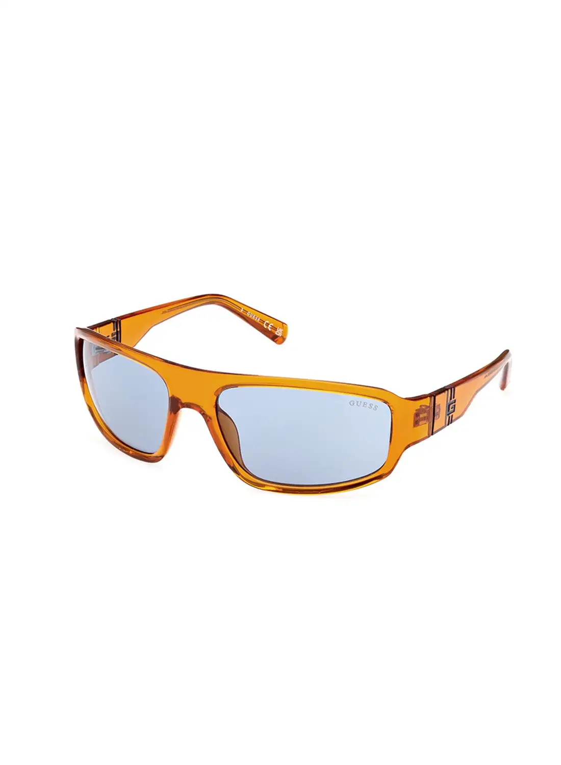 GUESS Men's UV Protection Rectangular Shape Sunglasses - GU0008044V62 - Lens Size: 62 Mm