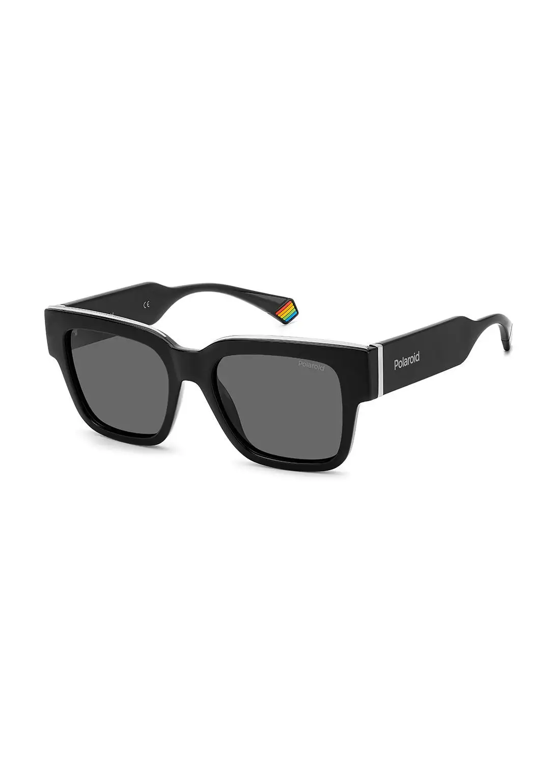 بولارويد نظارة شمسية مربعة للحماية من الأشعة فوق البنفسجية للجنسين - Pld 6198/S/X أسود 52 - مقاس العدسة: 52 ملم