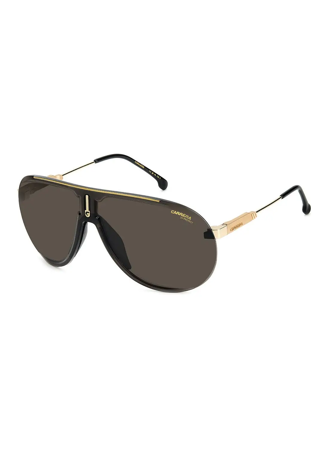 نظارة شمسية بايلوت للحماية من الأشعة فوق البنفسجية للجنسين من كاريرا - سوبر شامبيون أسود/ذهبي 99 - مقاس العدسة: 99 ملم