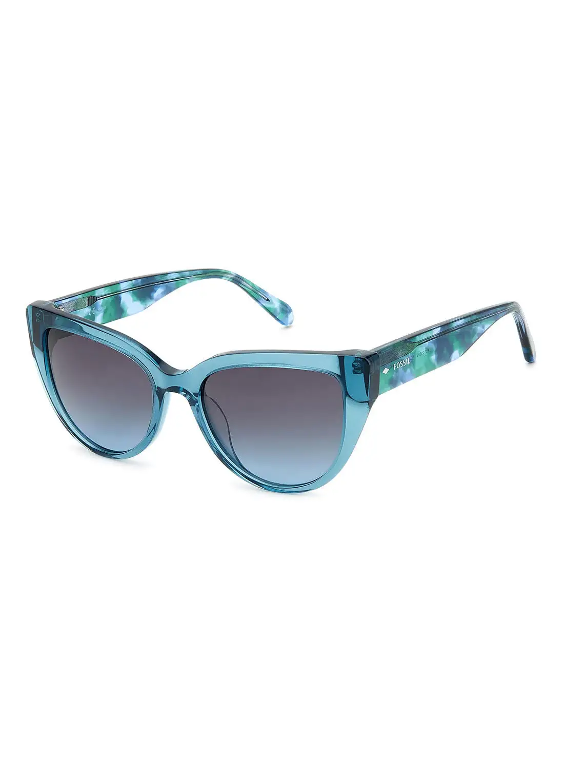 FOSSIL Women's UV Protection Cat Eye Sunglasses - Fos 2125/S Cry Teal 52 - Lens Size: 52 Mm