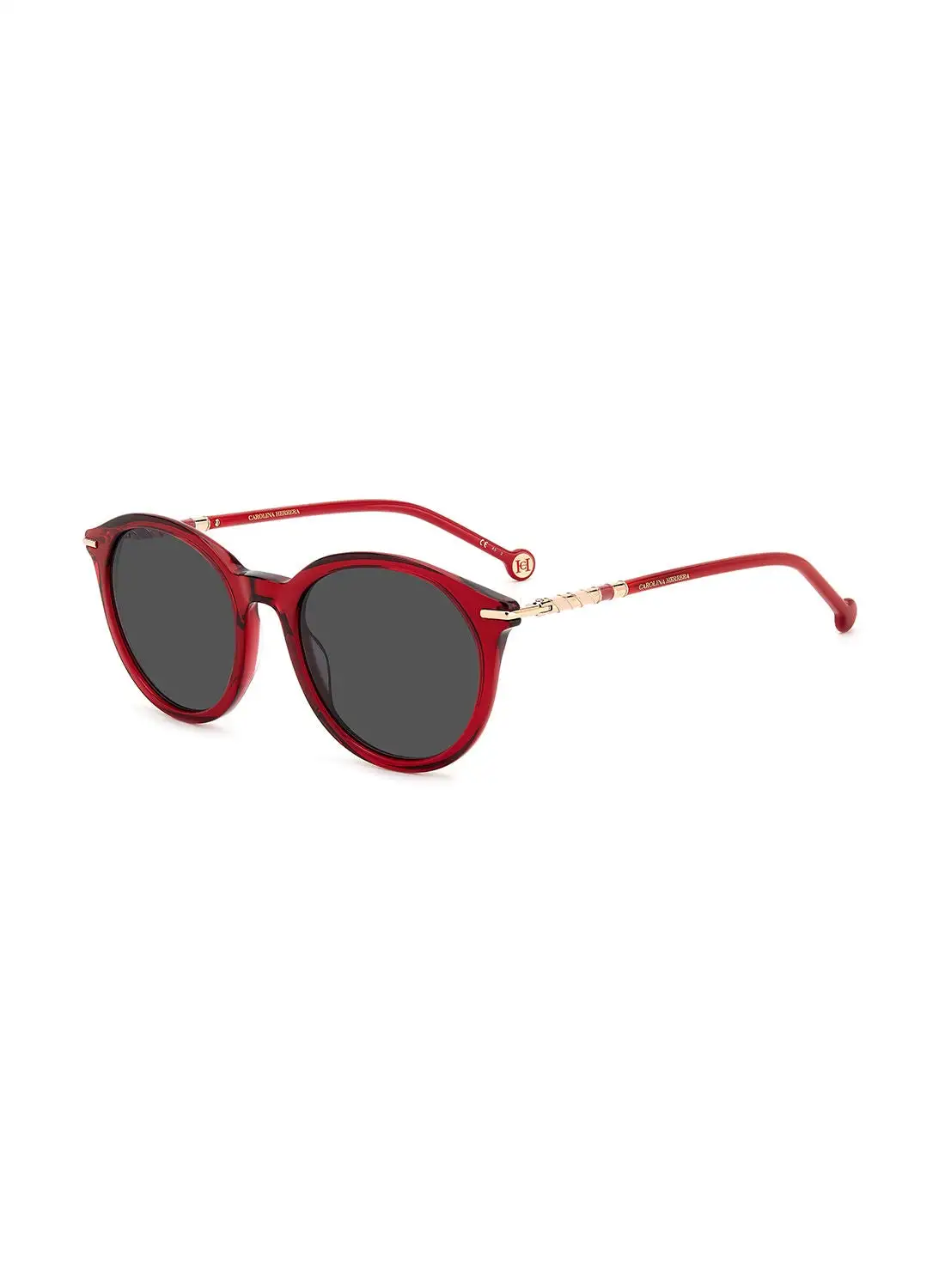 CAROLINA HERRERA Women's UV Protection Round Sunglasses - Her 0092/S Red 53 - Lens Size: 53 Mm